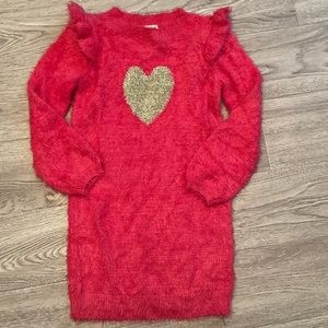Pink Heart Sweater Dress